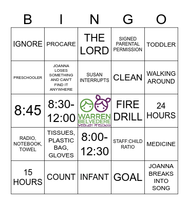 TEACHER HANDBOOK Bingo Card