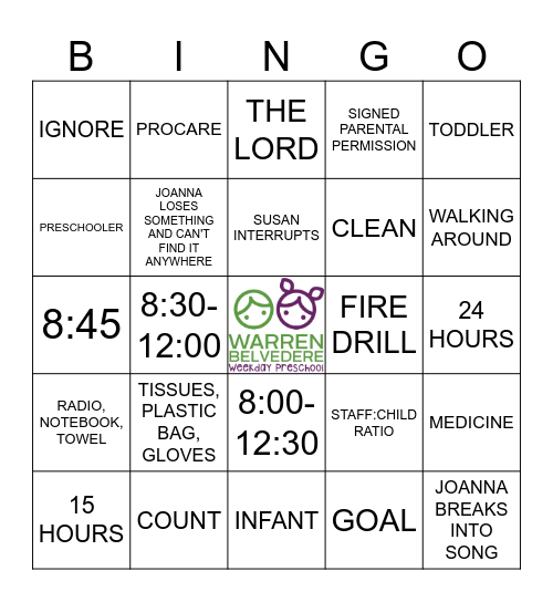 TEACHER HANDBOOK Bingo Card