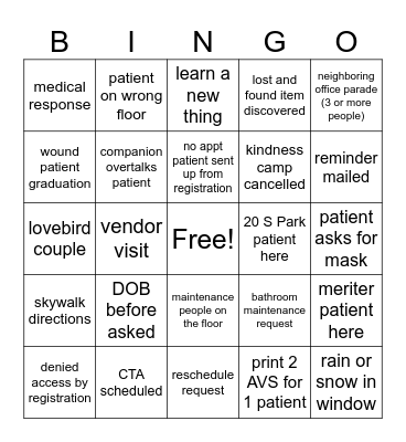 OSP Bingo Card