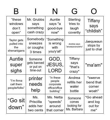 betta call Tyrone Bingo Card
