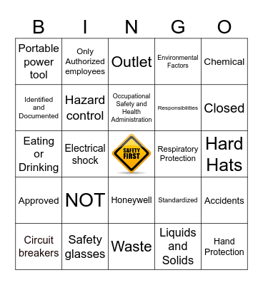 Safety Week 2025(Hazard Control Bingo Card
