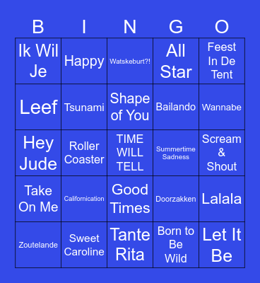 TIME WILL TELL - OPEN TOERNOOI 2025 Bingo Card