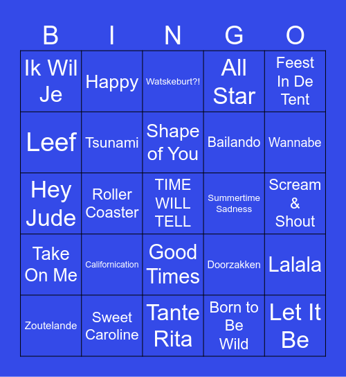 TIME WILL TELL - OPEN TOERNOOI 2025 Bingo Card