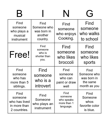 Find who BINGO Card