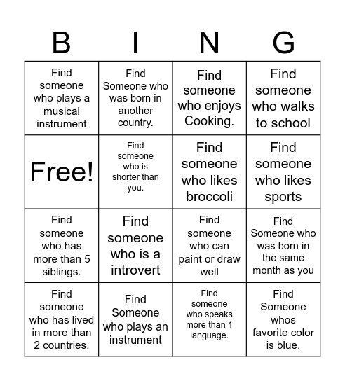 Find who BINGO Card