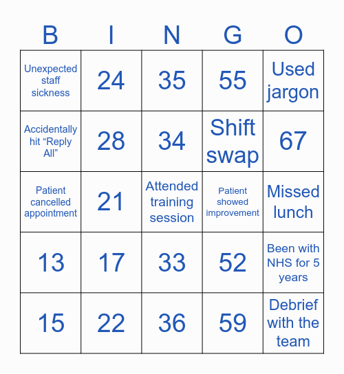 Number Bingo 1-75 Bingo Card