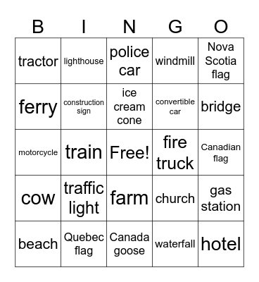 🚙 ROADTRIP BINGO 🚙 Bingo Card