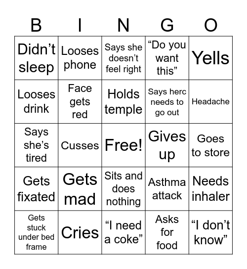 NN bingo Card