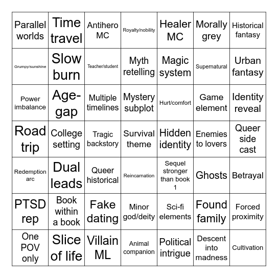 2026 book bingo Card