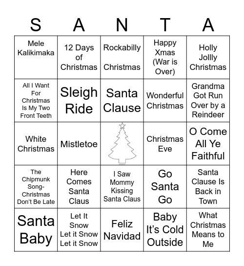 CHRISTMAS Bingo Card