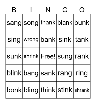 Glued Sounds BINGO Card