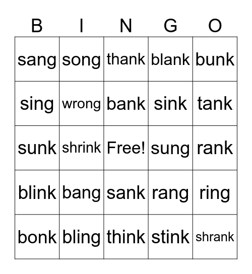 Glued Sounds BINGO Card