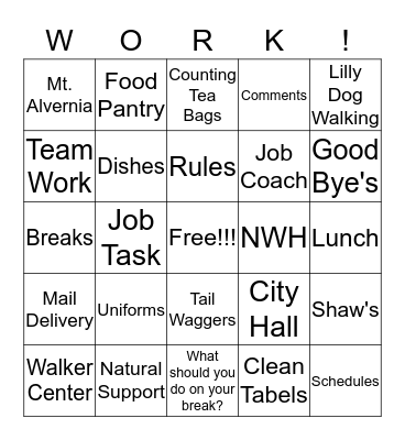 The world of work Bingo Card