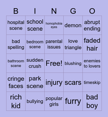 Schwuchtel Bingo Card