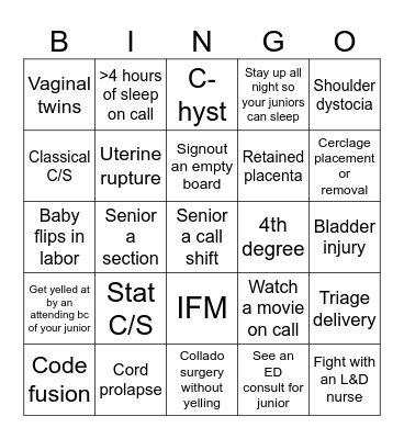Senior Bingo Card