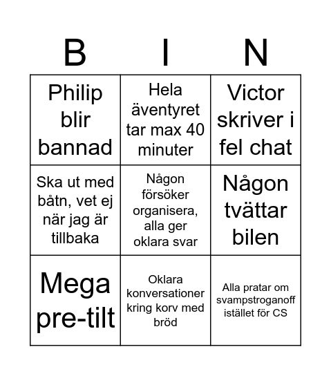 Bull stack bingo Card