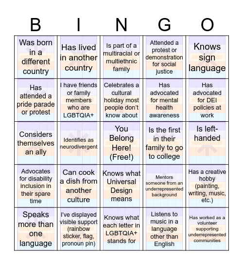 Cartwheel ERG Bingo Card