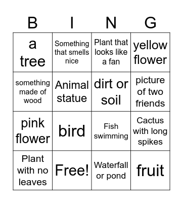 Mutant Conservatory Photo Bingo Card