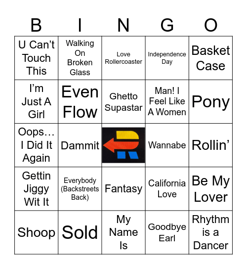 Replay Music Bingo 90’s Style Bingo Card