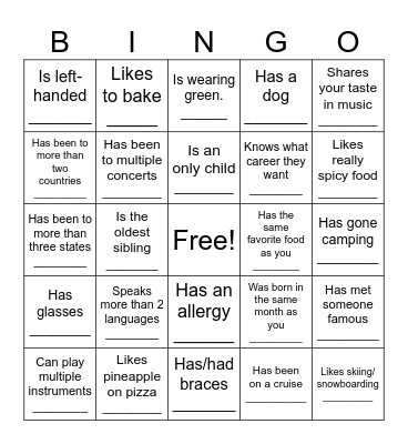 Icebreaker Bingo: Find Someone Who Bingo Card