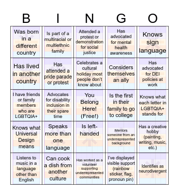Cartwheel ERG Bingo Card