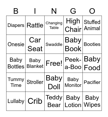 Baby Bingo Card