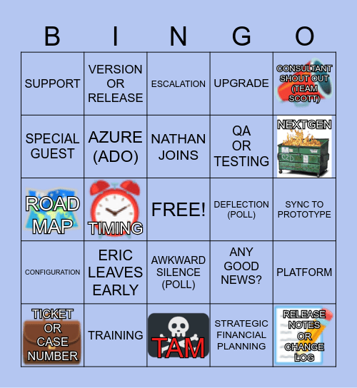 Product Call Bingo Card