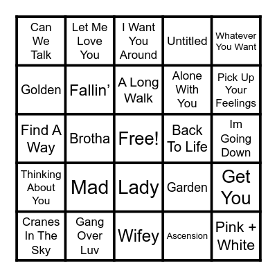 Neo Soul / R&B Bingo Card