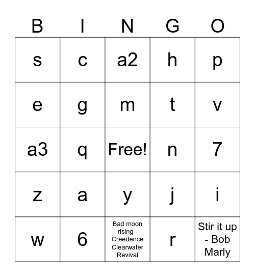 August fest Muziek Bingo Card