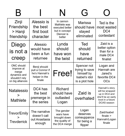 DC4 BINGO Card
