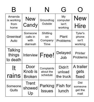 Office Bingo Card
