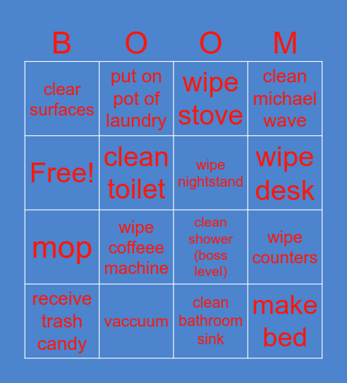 SEV SUNDAY TASKS Bingo Card