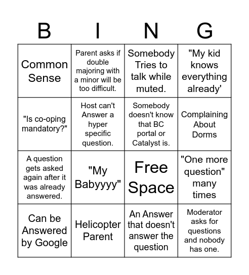 CEAS Bingo Card