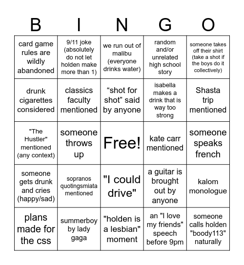 holden bingo 21 yay Bingo Card