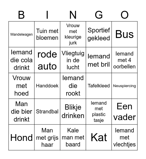 Mensen Bingo Card