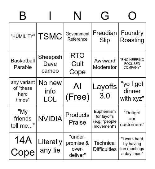 ACM #8 (THE TITANTIC HAS HIT THE SEA FLOOR EDITION) Bingo Card
