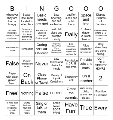 EHS Bingo! Bingo Card