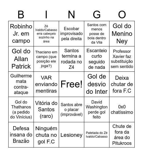 Santos do Sítio Bingo Card