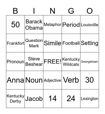 Ultimate Bingo Card