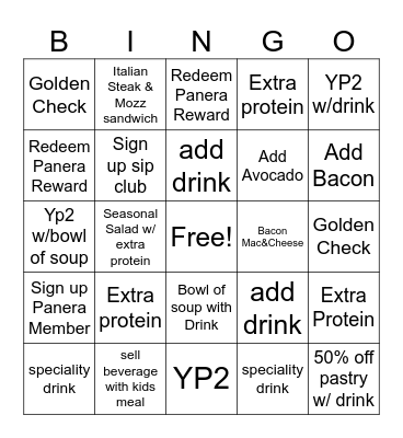 Service Bingo Card