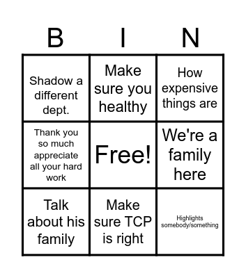 Meeting BINGO Card