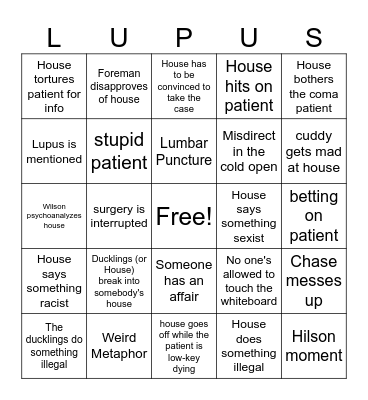 House Bingo Card