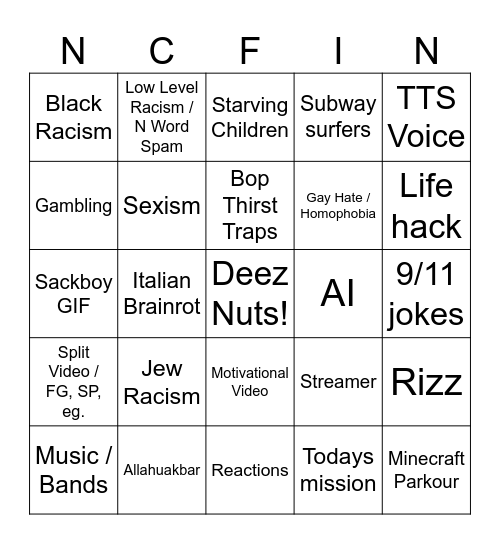 Insta Bingo Card
