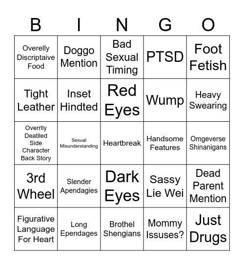 Meat Bun Bingo Card
