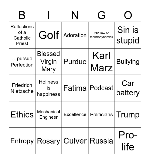 July 24 Bingo Card