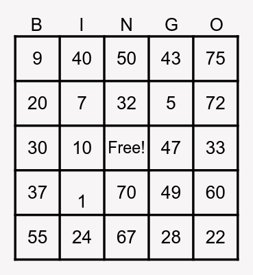 KURDAPYA CARDS Bingo Card