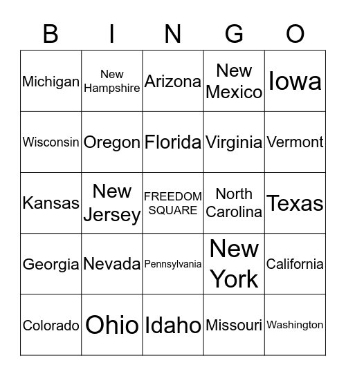 US Election 2016 Bingo Card
