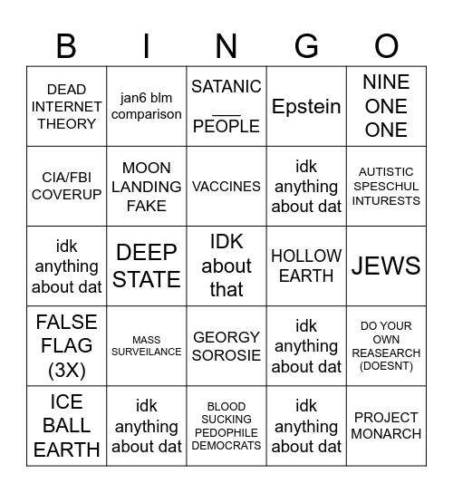 DAS CONSPIRASY Bingo Card