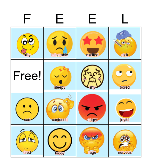 How I Feel Bingo Card