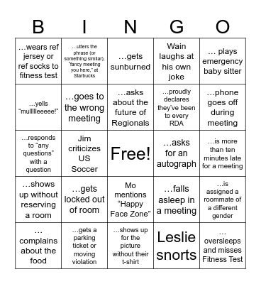 RDA BINGO Card